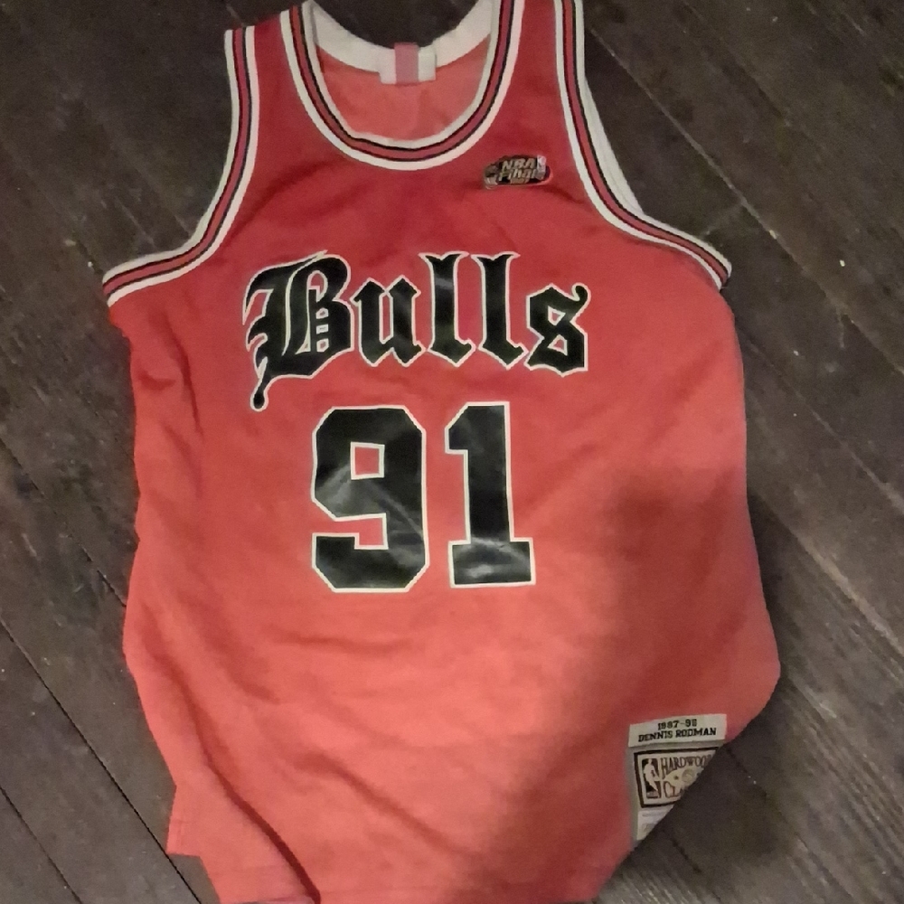 Mitchell And Ness Bulls Rodman 91 Basketball Jersey